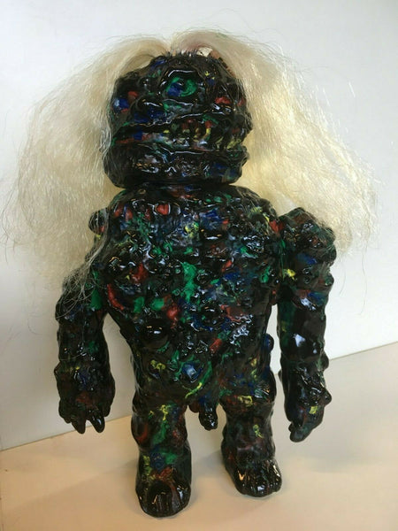 Monstro Primitivo Sofubi Custom Multi-Paint Rub on Black Spray Frank Mysterio Mexafubi Designer Art Toy