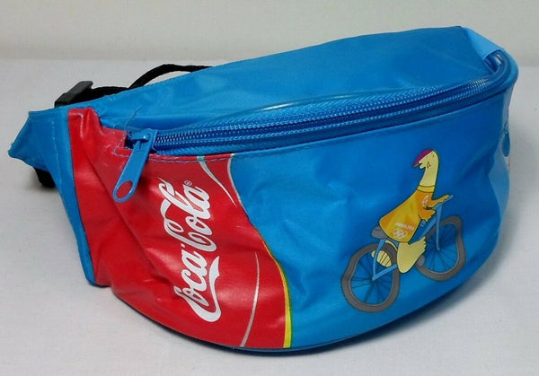 2004 Olympics Athens Retro Coca Cola Fanny Pack 6'' Official Athena Banana Bum Bag Blue Waist Hip Pouch