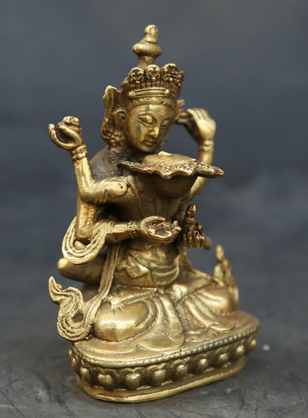 Mandkesvara Yab-Yum Tibetan Buddha Hevajra Tantric Bronze Gild Statue Erotic Buddhist Vajrayana Figure 4.3"