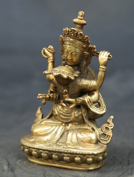 Mandkesvara Yab-Yum Tibetan Buddha Hevajra Tantric Bronze Gild Statue Erotic Buddhist Vajrayana Figure 4.3"