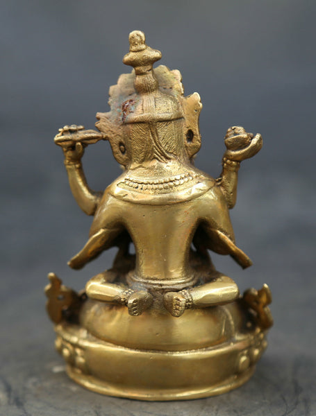 Mandkesvara Yab-Yum Tibetan Buddha Hevajra Tantric Bronze Gild Statue Erotic Buddhist Vajrayana Figure 4.3"