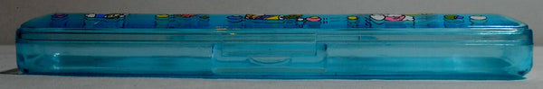 Clear Blue Retro 80's Pencil Box Vintage Stationary Acrylic Case