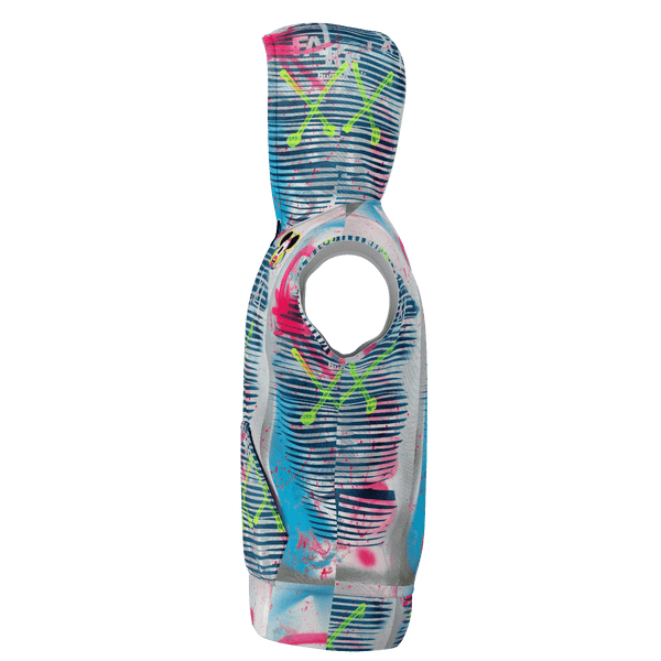 AEQEA Fake ManHeady Sleeveless All-Over-Print Zipper Hoodie