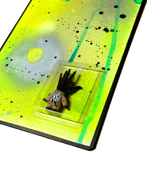 FAKE MADE Left Hand Path Custom Sofubi+Resin AEQEA Art Toy Kewpie Mashup & Hand-Painted Cardback