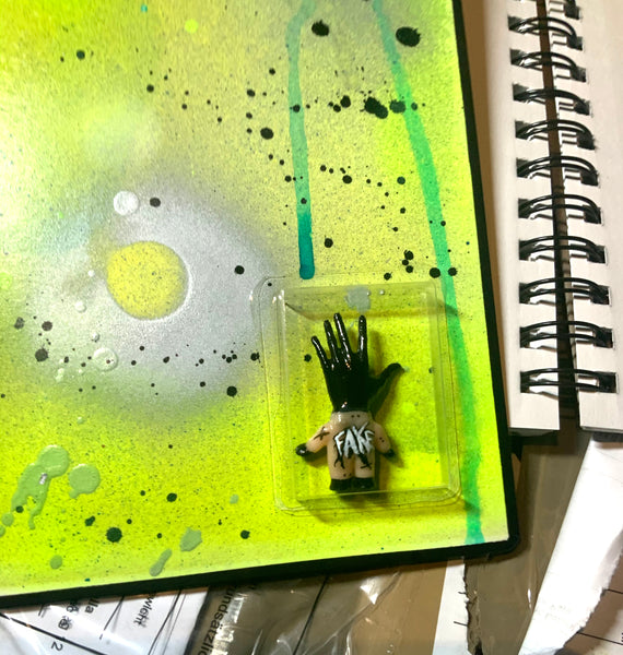 FAKE MADE Left Hand Path Custom Sofubi+Resin AEQEA Art Toy Kewpie Mashup & Hand-Painted Cardback