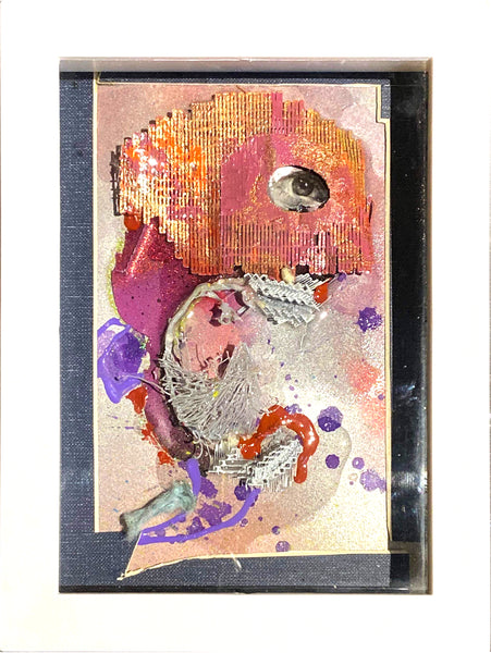 AEQEA "Eye on the prize not a surprise. A handful of lies steals all your time." mixmedia collage art