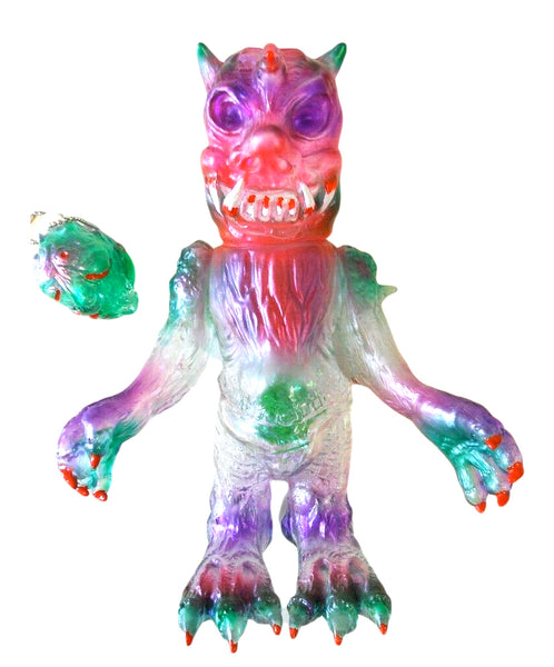 Bukimi Blasters Evil Demon Sofubi Clear Soft Vinyl Kaiju Custom Purple Pink Green Painted Shigeo Endo Designer Toy Figure