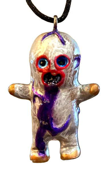 Dehara Menta Kun x Lulubell Toy x AEQEA Purp Puke Custom Resin Pendant Art Toy Necklace Figure