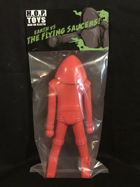 Earth vs The Flying Saucers 12" Saucerman Sofubi Red Vinyl Blank Unpainted HOPToys Figure 1 of 25