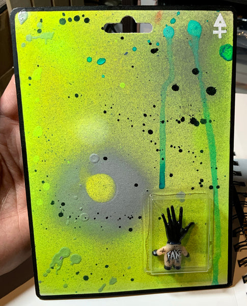 FAKE MADE Left Hand Path Custom Sofubi+Resin AEQEA Art Toy Kewpie Mashup & Hand-Painted Cardback