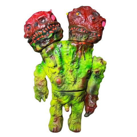 Frank Mysterio Monstro Primitivo Sofubi Green Red Custom Painted Mexican Soft Vinyl Designer Toy Art