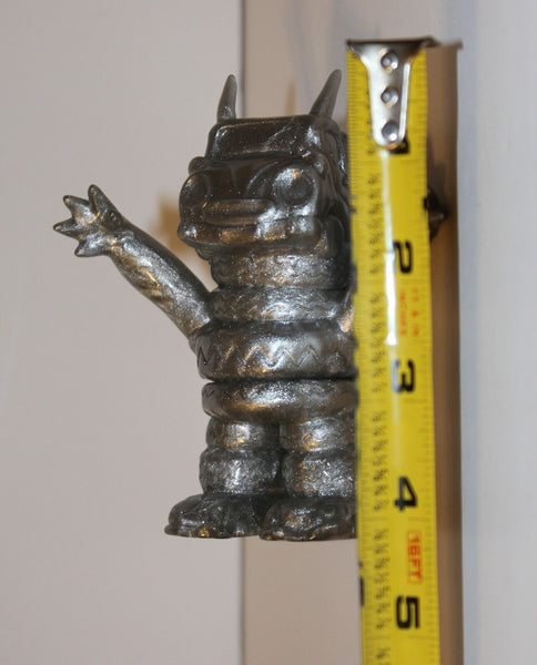 Gargame Smogun Mini Sofvi Silver Lame Unpainted Glitter Kaiju Sofubi Vinyl Figure Designer Art Toy
