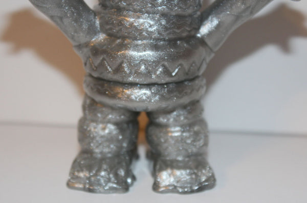 Gargame Smogun Mini Sofvi Silver Lame Unpainted Glitter Kaiju Sofubi Vinyl Figure Designer Art Toy