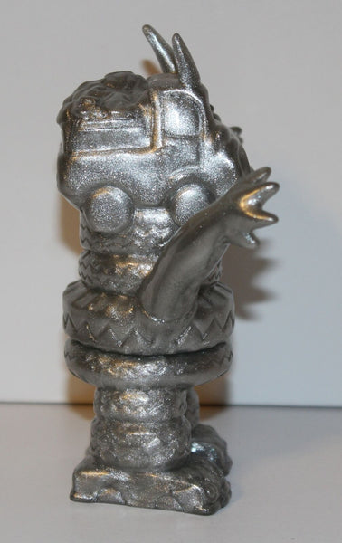 Gargame Smogun Mini Sofvi Silver Lame Unpainted Glitter Kaiju Sofubi Vinyl Figure Designer Art Toy