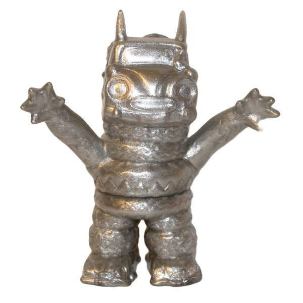 Gargame Smogun Mini Sofvi Silver Lame Unpainted Glitter Kaiju Sofubi Vinyl Figure Designer Art Toy