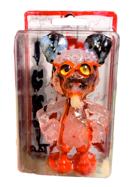 ICKY RAT Super Nerd AEQEA Custom Artist Figure Resin Art Toy with Hand-Painted Cardback
