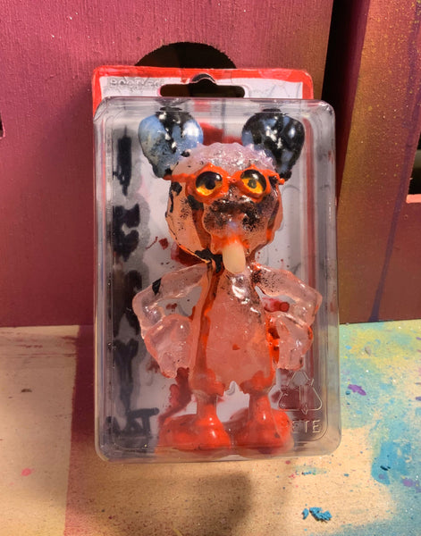 ICKY RAT Super Nerd AEQEA Custom Artist Figure Resin Art Toy with Hand-Painted Cardback