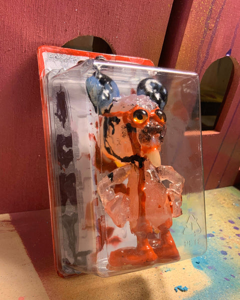 ICKY RAT Super Nerd AEQEA Custom Artist Figure Resin Art Toy with Hand-Painted Cardback