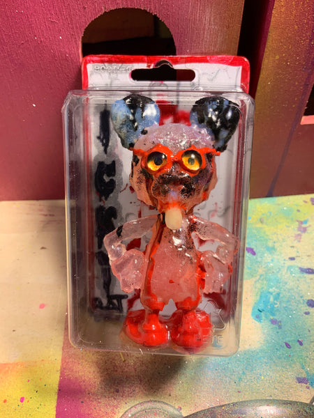 ICKY RAT Super Nerd AEQEA Custom Artist Figure Resin Art Toy with Hand-Painted Cardback