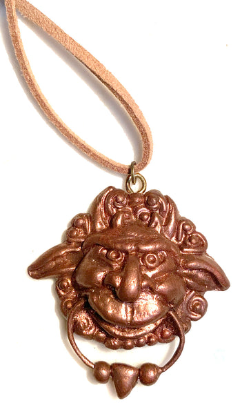 Labyrinth Door Knocker Hand Sculpted Pendant Necklace
