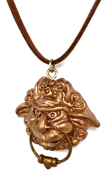 Labyrinth Door Knocker Hand Sculpted Pendant Necklace