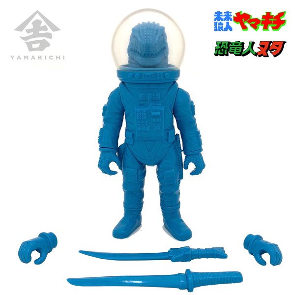 Yamayoshiya Original Yamakichi Future Ape Dinosaur Human Nuta Sofubi Sword Light Blue Blank Unpainted Designer Toy Figure