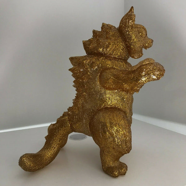 MaxToy King Negora Kaiju Cat Sofubi Gold Glitter Rare Blank Limited Ed Designer Toy