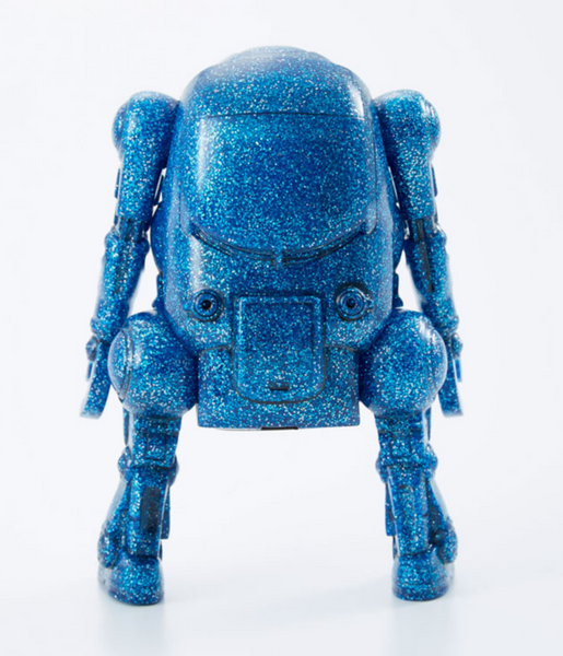Mechatro WeGo Sofubi Robot Bank Sofvi Soft Vinyl Blue Glitter Lame Designer Toy Figure