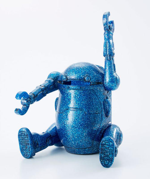 Mechatro WeGo Sofubi Robot Bank Sofvi Soft Vinyl Blue Glitter Lame Designer Toy Figure