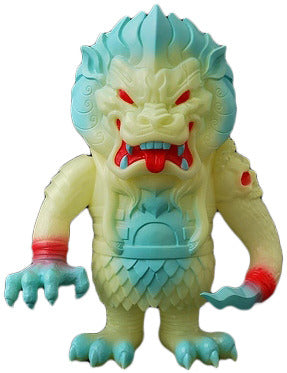 Super7 Mongolion Ghastly Glow SSSS GID Sofubi L'amour Supreme Designer Toy w/ Blue and Red Spray