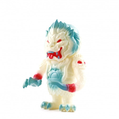 Super7 Mongolion Ghastly Glow SSSS GID Sofubi L'amour Supreme Designer Toy w/ Blue and Red Spray