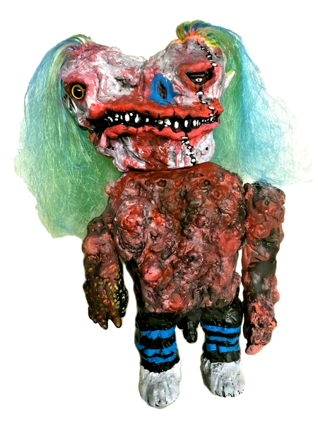 Monstro Primitivo Custom Frank Mysterio Clown Sofubi NYCC 1 of 1 Mexafubi Soft Vinyl Art Toy Figure