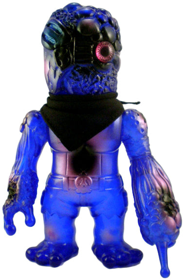 RealxHead Bruised Mutant Chaosman Sofubi Blue w/ Violet and Black Spray Soft Vinyl Designer Toy