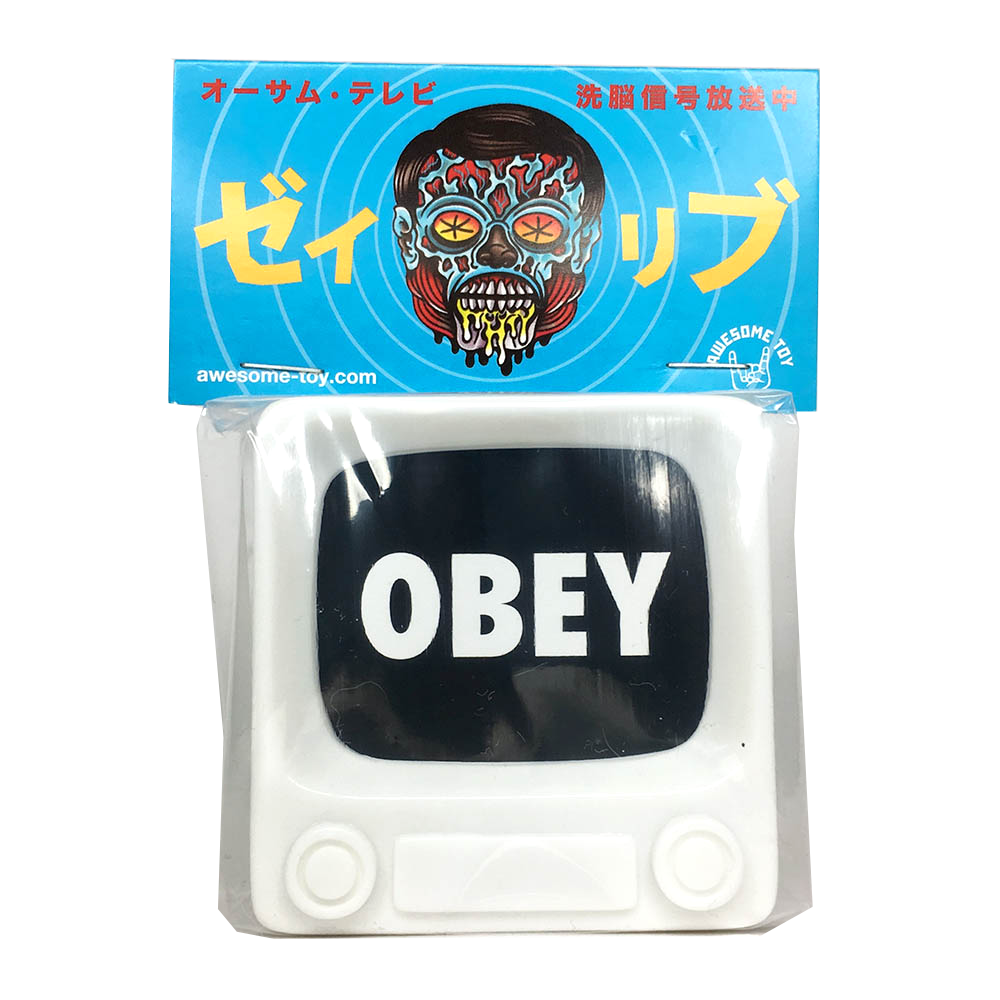 OBEY TV Sofubi Unpainted White Brainwash TV by Awesome Toy