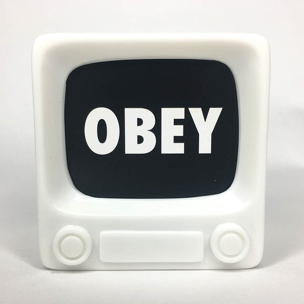 OBEY TV Sofubi Unpainted White Brainwash TV by Awesome Toy