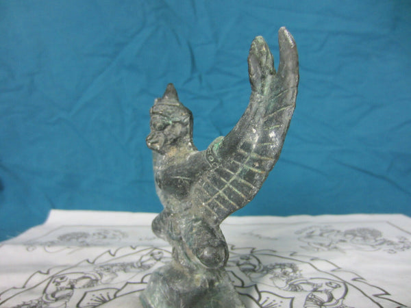 Old Bronze Garuda Statue from Angkor Wat Cambodia 4.5in