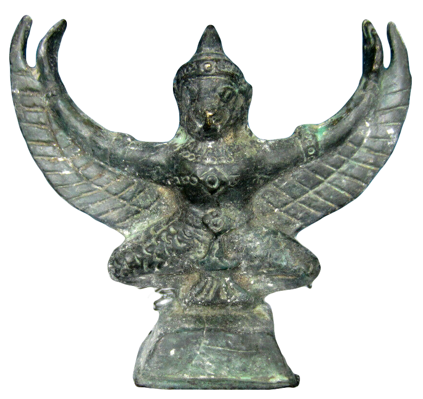 Old Bronze Garuda Statue from Angkor Wat Cambodia 4.5in