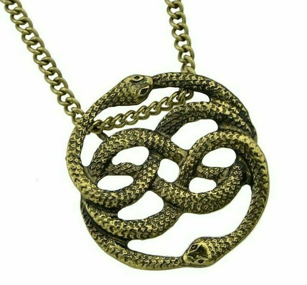 Neverending Story Necklace Auryn Symbol Ouroboros Pendant Oroborous Infinity Snakes