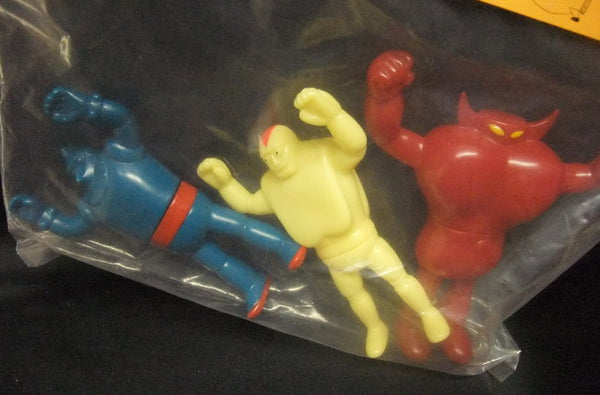 Pilot Ace Tetsujin 28 Retro Gigantor, Iron Man, Bacchus / Fire III Monster B Set Retro Mini Sofubi Soft Vinyl Action Figure