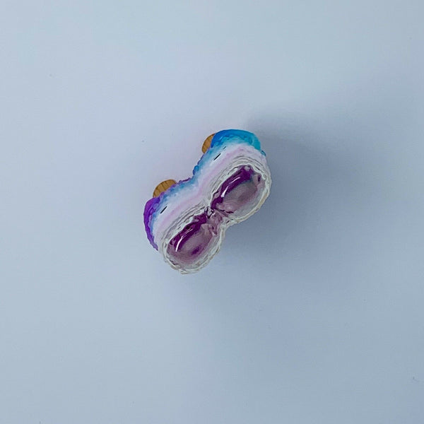 Popsicle Mon Sofubi Designer Toy Figure Clear White Blue Purple Colorway Version