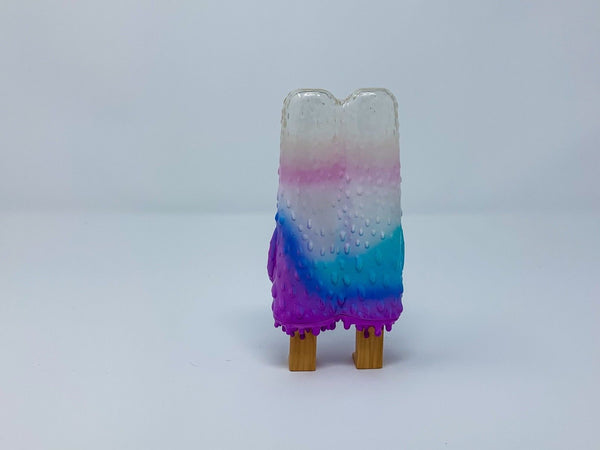 Popsicle Mon Sofubi Designer Toy Figure Clear White Blue Purple Colorway Version