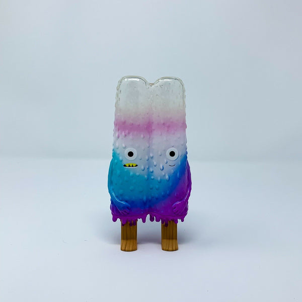 Popsicle Mon Sofubi Designer Toy Figure Clear White Blue Purple Colorway Version