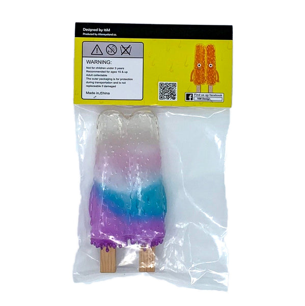Popsicle Mon Sofubi Designer Toy Figure Clear White Blue Purple Colorway Version