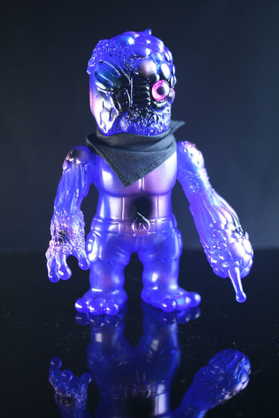 RealxHead Bruised Mutant Chaosman Sofubi Blue w/ Violet and Black Spray Soft Vinyl Designer Toy