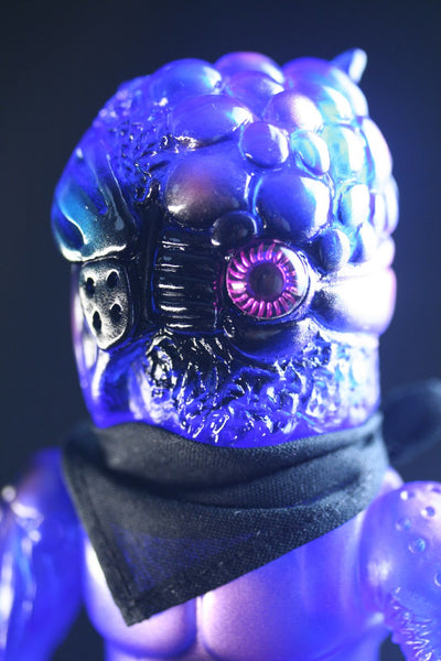 RealxHead Bruised Mutant Chaosman Sofubi Blue w/ Violet and Black Spray Soft Vinyl Designer Toy
