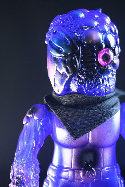 RealxHead Bruised Mutant Chaosman Sofubi Blue w/ Violet and Black Spray Soft Vinyl Designer Toy