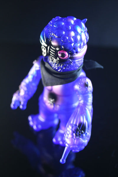 RealxHead Bruised Mutant Chaosman Sofubi Blue w/ Violet and Black Spray Soft Vinyl Designer Toy