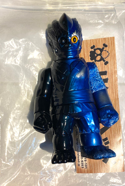 RealxHead ShintoSan Sofubi Black Blue & Silver Spray Metallic Soft Vinyl Figure Designer Toy