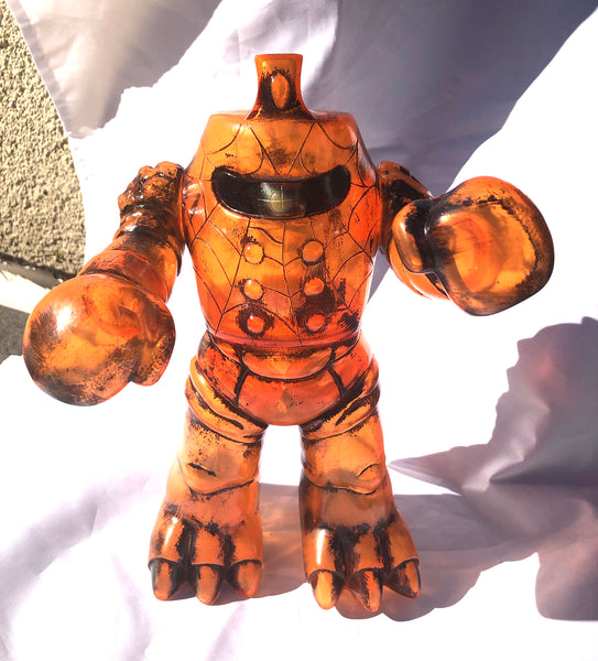 RealxHead Bigaroid Mecha Kaiju Sofubi Super7 Transparent Orange Black Painted Soft Vinyl Figure