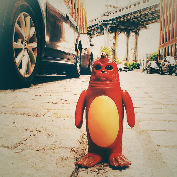 Sealmon Sofubi Red Edition Soft Vinyl Designer Art Toy by Montoz Studio Korea